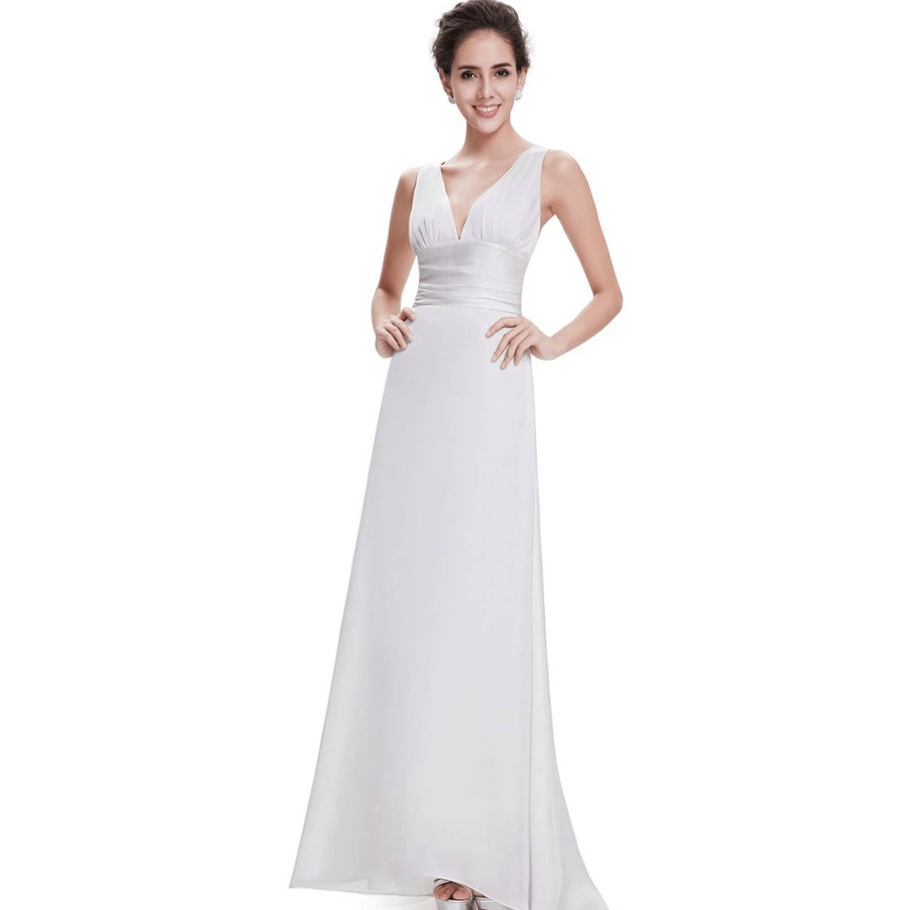 White Bridesmaids/Wedding/Formal Gown Size 8